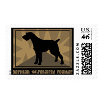 Earthy German Wirehaired Pointer Postage Stamps