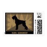 Earthy Giant Schnauzer Postage Stamps