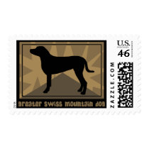 Earthy Greater Swiss Mountain Dog Postage Stamps