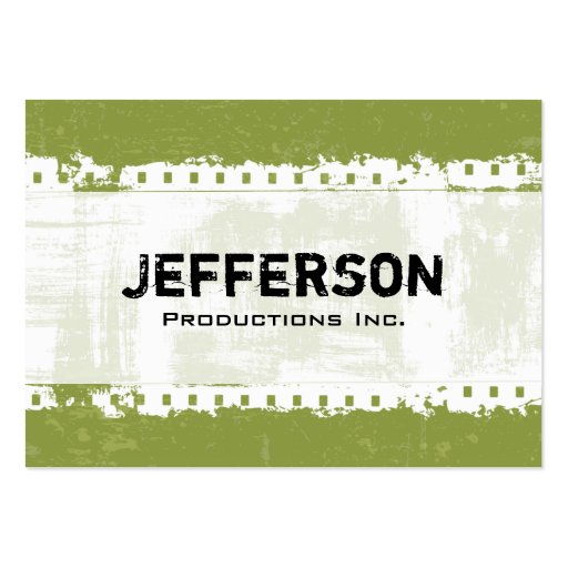 Earthy Green Grunge Large Company Business Card (front side)