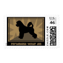 Earthy Portuguese Water Dog Postage Stamps