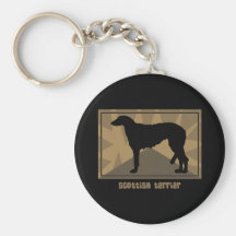 Earthy Scottish Deerhound Key Chain