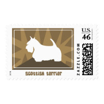 Earthy Scottish Terrier Postage Stamps