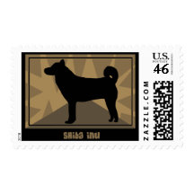 Earthy Shiba Inu Postage Stamps