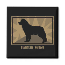 Earthy Siberian Husky magnets by MenagerieMayhem Earthy Siberian Husky magnets