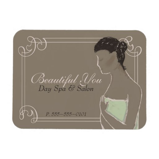 Earthy Spa Advertisement Magnet with Pastel Woman
