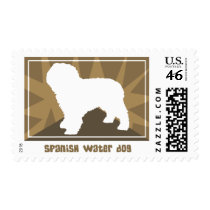 Earthy Spanish Water Dog Postage Stamps by MenagerieMayhem Earthy Spanish Water Dog Postage Stamps