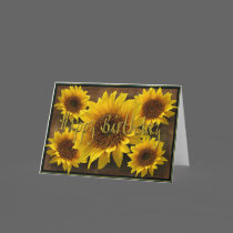 Earthy Sunflowers Happy Birthday cards
