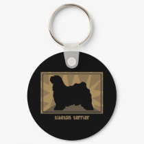 Earthy Tibetan Terrier keychains