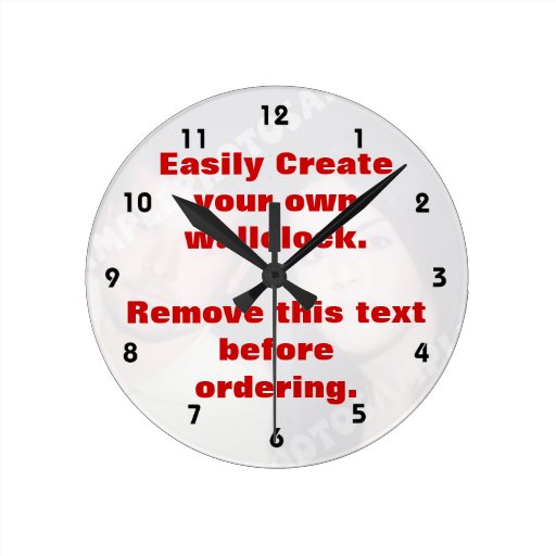 Easily create your own custom wall clock Zazzle