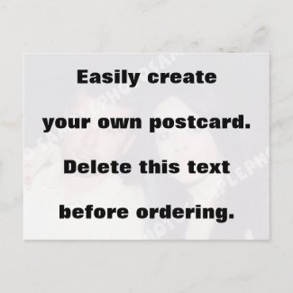 Easily create your postcard. Remove the big text! postcard