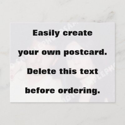 Easily create your postcard. Remove the big text!