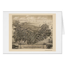 East Boston, MA Panoramic Map - 1879 Greeting Cards