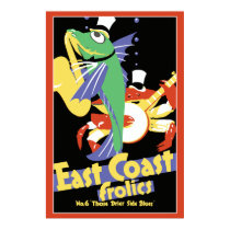 East Coast Frolics: Fish, crab playing the blues Posters