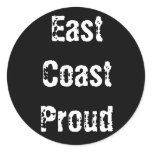 East Coast Proud Black Round Sticker