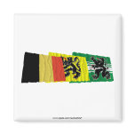 East Flanders Waving Flags Trio Magnet