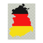 East-Germany Flag Map full size Post Card