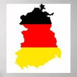 East-Germany Flag Map full size Poster