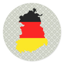 East-Germany Flag Map full size Round Sticker