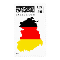East-Germany flag map postage
