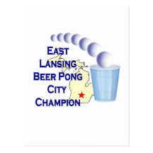 East Lansing Beer Pong Champion Post Card