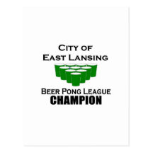 East Lansing Beer Pong Champion Post Cards