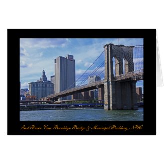 East River: Brooklyn Bridge & Municipal Building Card