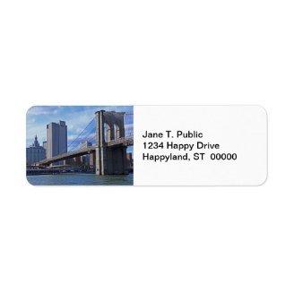 East River: Brooklyn Bridge & Municipal Building Custom Return Address Labels