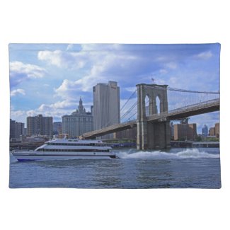 East River: Brooklyn Bridge &amp; Municipal Building Place Mats