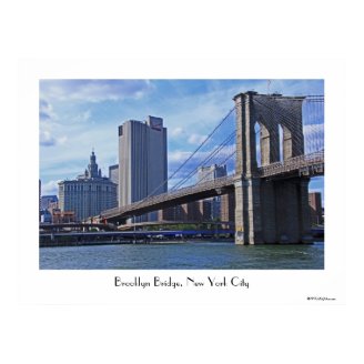 East River: Brooklyn Bridge & Municipal Building Print