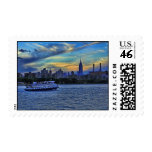 East River View of Sunset Over the NYC Skyline Stamps