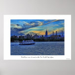 East River View of Sunset Over the NYC Skyline Posters