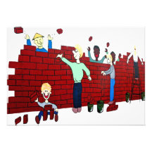 East Side Gallery,Berlin Wall,Collapse,Cartoon(2) Personalized Invites