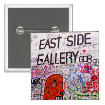East Side Gallery, Berlin Wall, Graffiti Pinback Button