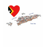 East Timor Flag Heart Map Fitted AA T-Shirt