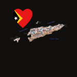 East Timor Flag Heart Map Fitted AA T-Shirt