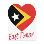 East Timor Flag Heart Postcard