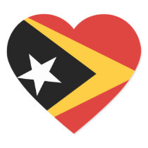 East Timor Flag Heart Sticker