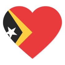 East Timor Flag Heart Sticker