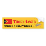 East Timor Flag Map Text Bumper Sticker