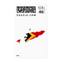 East Timor flag map postage