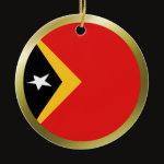 East Timor Fisheye Flag Ornament