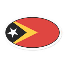 East Timor Flag Oval Sticker