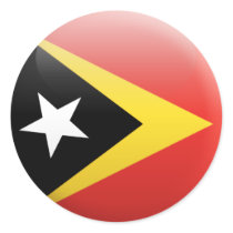 East Timor Flag Round Stickers