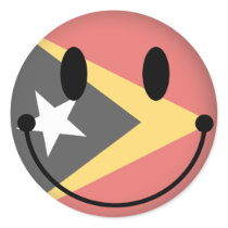 East Timor Smiley Round Sticker