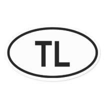 East Timor (Timor-Leste) "TL" Oval Stickers