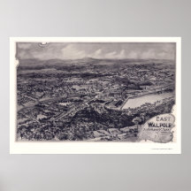 East Walpole, MA Panoramic Map - 1898 Poster