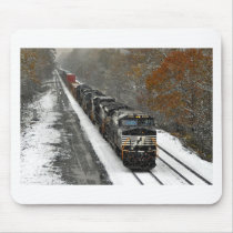 Eastbound Stack Train in Snow Mouse Pad