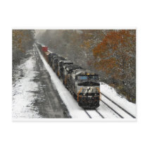 Eastbound Stack Train in Snow Post Cards