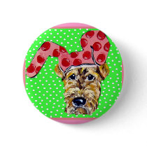 Easter Airedale buttons by Airedales_by_Joanne Easter Airedale buttons